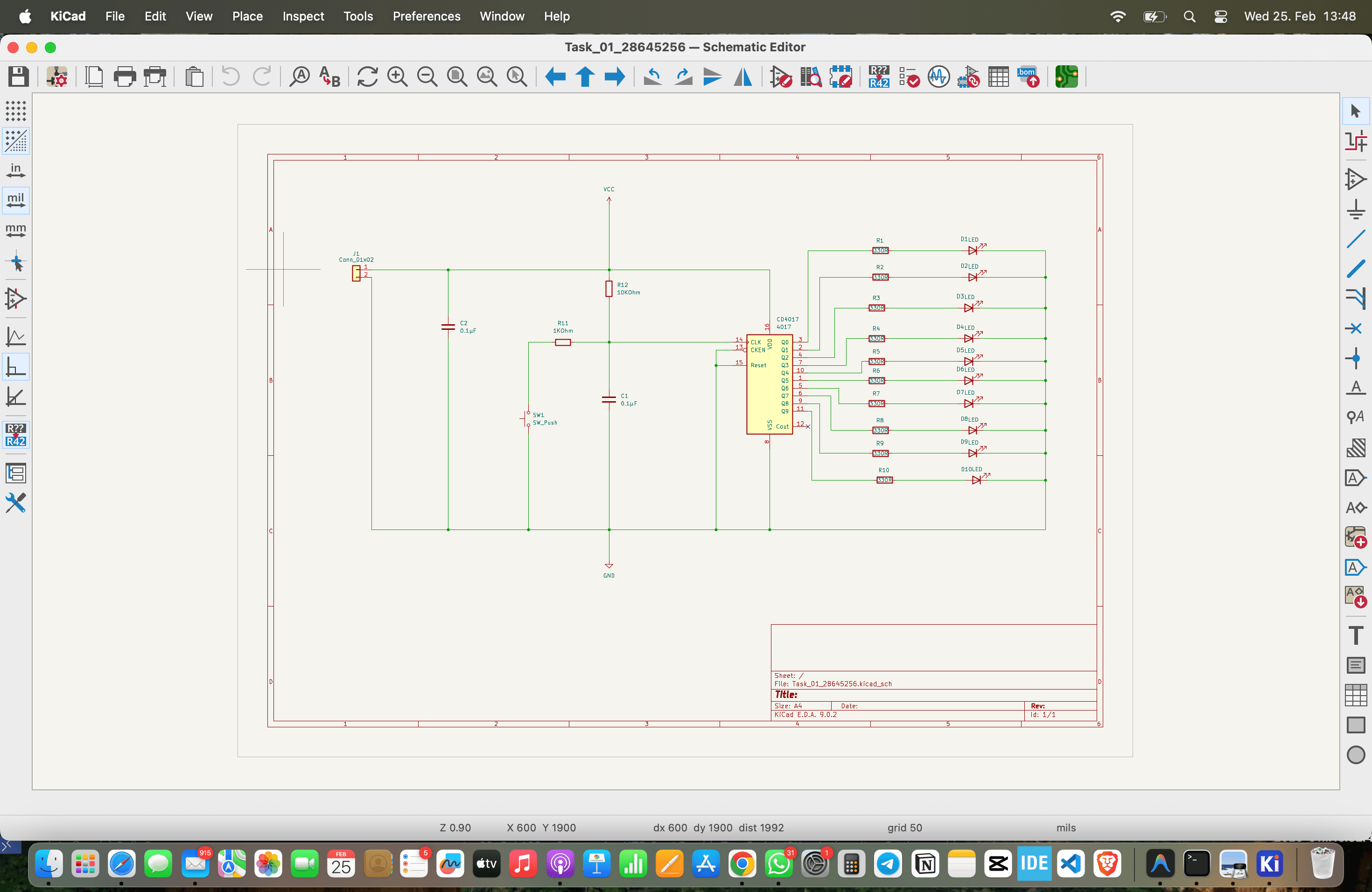 Thumbnail for KiCad PCB Design: LED Chaser System